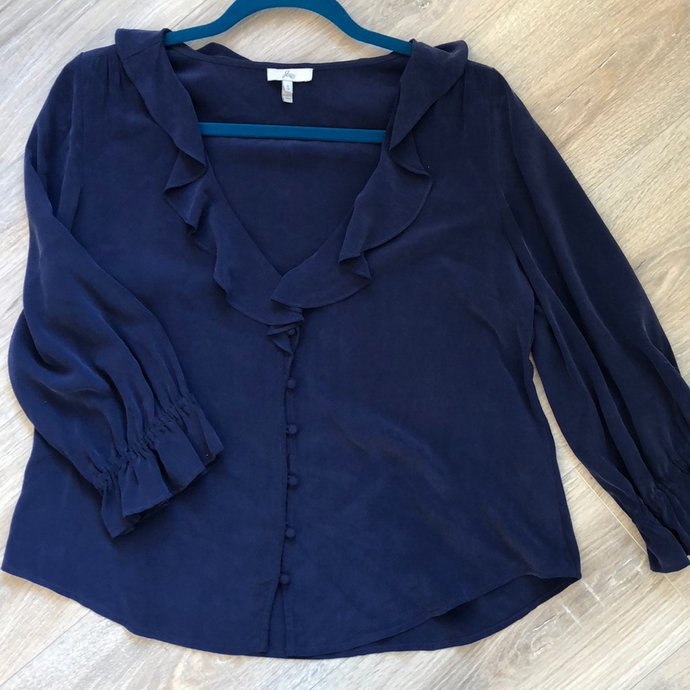 WORN ONCE: Joie Peasant Blouse 100% Silk